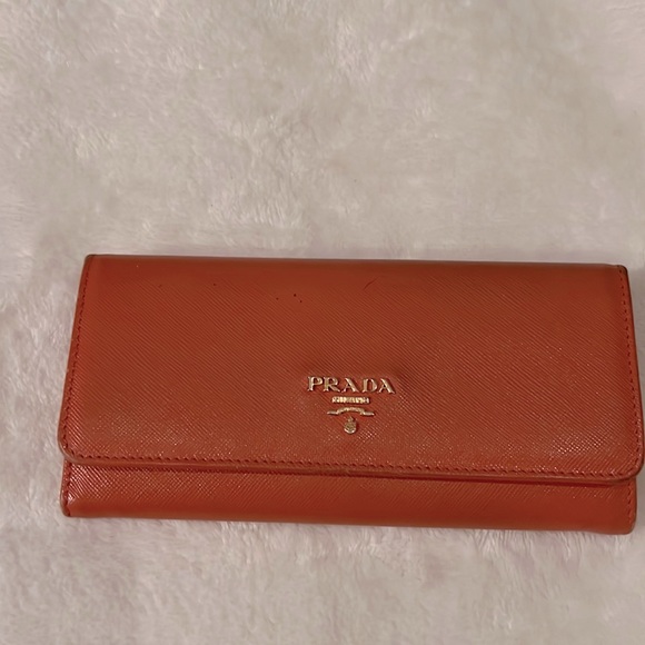 Authentic Orange Prada Wallet - Picture 2 of 16
